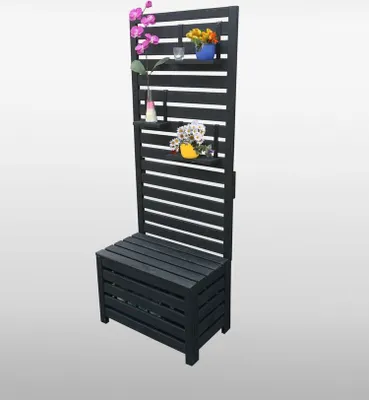 Produktbild von Spaliersichtschutz mit Staukasten, LxBxH: 70 cm x 40 cm x 180 cm, Kiefer, anthrazit