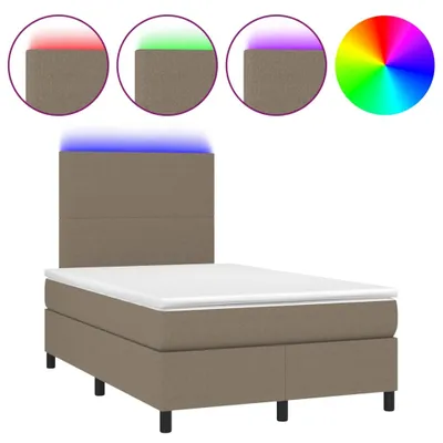 Produktbild von Boxspringbett mit Matratze & LED Taupe 120x200 cm Stoff
