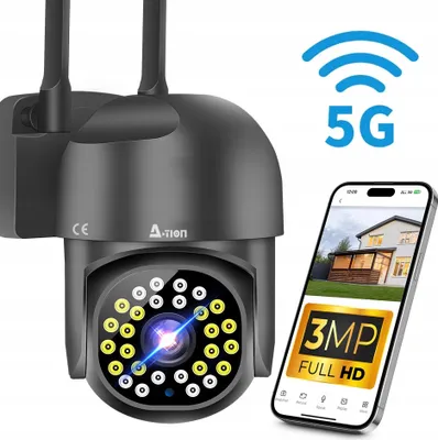 Produktbild von Externe Ip-Kamera A-1008 2K 3Mpx Wifi6 2.4G/5G Mit Doppel-Lenser