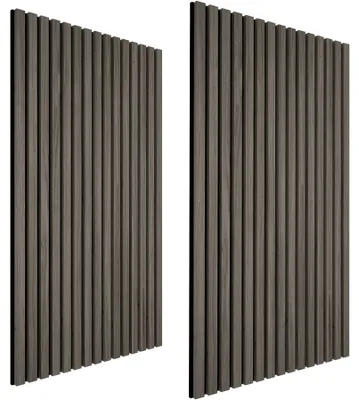 Obrázek produktu pro Akustické panely tectake Sonic Wall II v dřevěném vzhledu MDF dýha z pravého dřeva zvuková absorpce sada 2 ks 110 x 50 x 1,8 cm plstěná tkanina dřevěné lamely