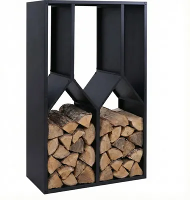 Produktbild von Brennholzlager HWC-P76, Kamin-/Feuerholzregal Holzlager Holzunterstand Outdoor Metall 160x95x50cm  anthrazit