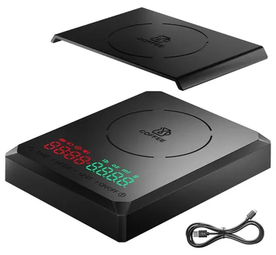 Kaffeewaage Mini, 2 kg / 0,1 g, Timer, wiederaufladbar, 4 Modi, schwarz
