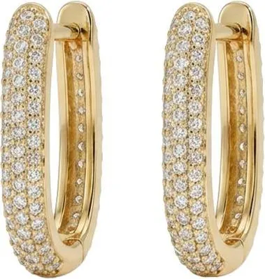 Produktbild von 375 Echtgold Creolen mit Zirkonia Pavé Damen