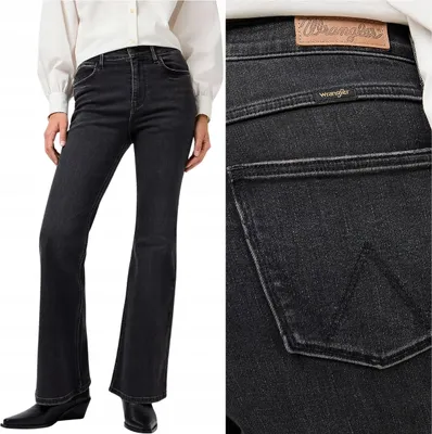 Produktbild von Wrangler FIERCE FLARE hoch schwarz Damen Denim Schlaghose W29 L32