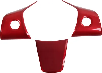 Immagine prodotto di 3 pezzi/set Coprivolante rosso Adesivi decorativi per interni auto Ricambio per Tesla 3/Y modello 2017-2022