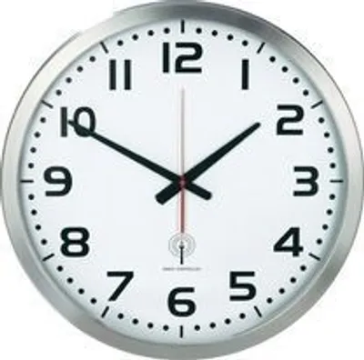 Produktbild von Eurotime Funk-Wanduhr Jumbo O 50 cm Aluminium