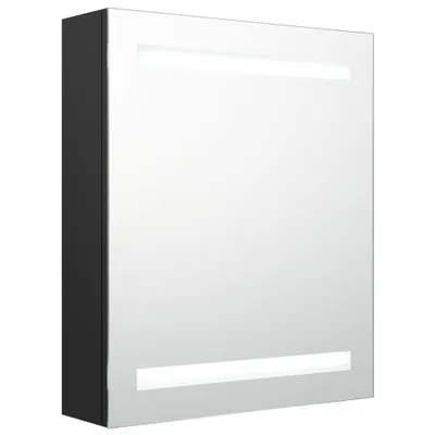 Produktbild von vidaXL LED-Bad-Spiegelschrank Schwarz 50x14x60 cm