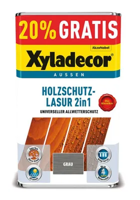 Produktbild von XYLADECOR Holzschutz-Lasur Promo Grau 5l - 5583340