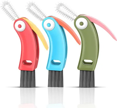 Produktbild von 3er Set Multifunktionale 3-in-1 Reinigungsbürste für Becherdeckel, Fugen & Flaschenöffnungen
