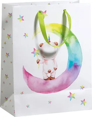 Produktbild von Geschenktüte "Rainbow Moon" | B 26 x T 13,5 x 33,5 cm