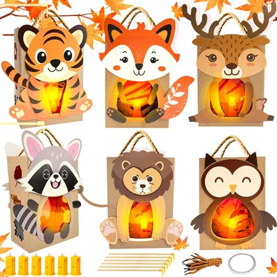 Imagen del producto de Kit de manualidades para hacer farolillos, juego de 6 piezas, ideal para niños, fomenta la creatividad