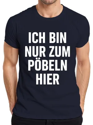 Zdjęcie produktu dla Koszulka męska "Tylko po to tu jestem: sarkazm, prowokacja, humor", granatowa, rozmiar XL