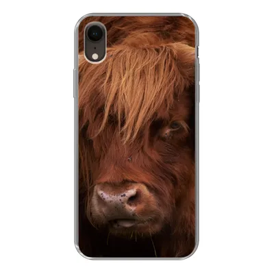 Produktbild von MuchoWow® Handyhülle Schutzhülle Hülle für iPhone XR Schottischer Highlander - Orange - Tiere Silikon Softcase Handy Hülle - Schutzdeckel