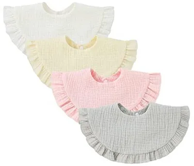 Produktbild von Famanu Baby-Musselin-Bandana-Lätzchen 4 Stück Baumwolle für Jungen und Mädchen