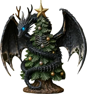 Produktbild von Drachen-Weihnachtsbaumschmuck, festliche Atmosphäre, Weihnachtsdekoration, Partyzubehör