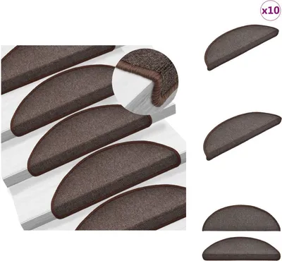 Produktbild von vidaXL Stufenmatten 10 Stk. 65x24x4 cm Kaffeebraun -  Stufenteppiche