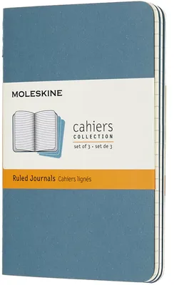 Obrázek produktu pro Zápisníky Moleskine Cahier S, linkované, 3 ks, tmavě tyrkysová barva