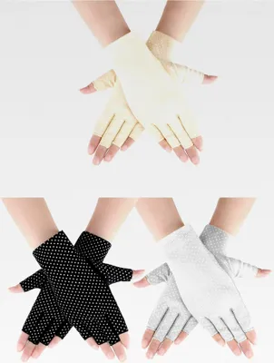 Produktbild von 3 Paar Halbfingerhandschuhe für Damen mit UV-Schutz, rutschfest, dünn, in 3 Farben