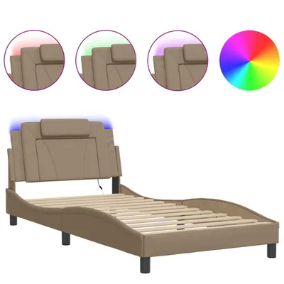 Produktbild von Bettgestell "Viana" mit LED ohne Matratze Cappuccino-Braun 100x200 cm