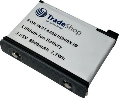 Produktbild von Trade-Shop Li-Ion Ersatz-Akku 3,85V / 2000mAh kompatibel mit Insta360 One X3 Actionkamera Action Cam ersetzt CINAQBT/A