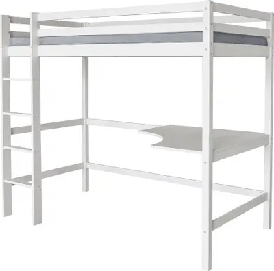 Produktbild von Kinderbett Mezzanine mit Schreibtisch "Angéla" 190 x 90 cm - Weiß