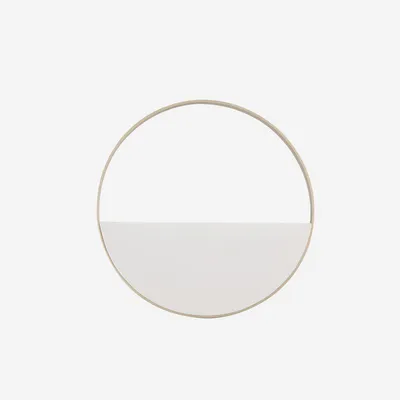 Immagine prodotto di Plafoniera LED rotonda ALBA, in metallo dorato e bianco, con funzione di regolazione della temperatura di colore (CCT), diametro 35 cm.