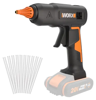 Produktbild von WORX WX045.9, Heißklebepistole, Schwarz, Orange, 180 s, 1,1 cm, 200 °C, Akku
