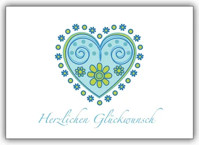 Produktbild von Herzliche liebevolle Glückwunschkarte mit schönen Herz