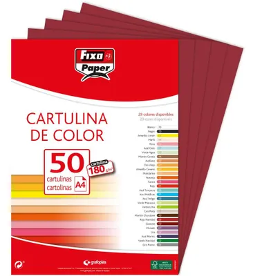 Productafbeelding van Fixo papier 11110350 – Verpakking A4 – 50 stuks, bordeauxrood, 180 g