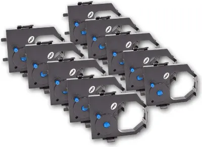 Produktbild von vhbw 10x Farbband Schriftband kompatibel mit Lexmark 2480, 2590N+, 2490, 2481, 2590, 2580N, 2590N, 2581N, 2491 Nadeldrucker, Bondrucker - Schwarz
