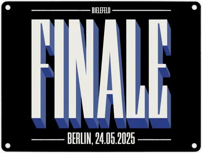 Produktbild von FINALE 2025 Bielefeld Metallschild in 15x20 cm für das Pokalfinale in Berlin