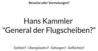 Produktbild von Hans Kammler "General der Flugscheiben?"