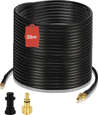 Produktbild von Lospitch 20m Rohrreinigungsschlauch Rohrreiniger Set für Kärcher Kränzle K2 - K7 Hochdruckreiniger Schlaeuche