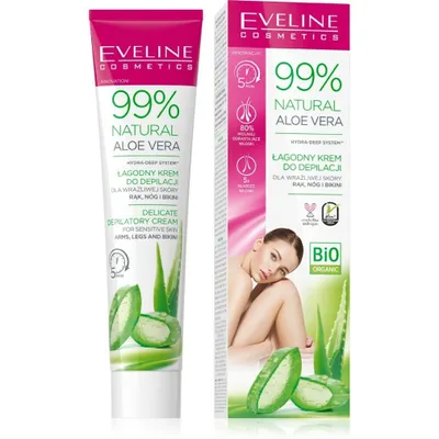 Immagine prodotto di Eveline Cosmetics 99% Natural Aloe Vera – crema depilatoria, idratante, lenitivo