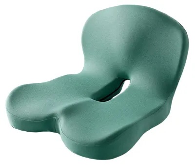 Produktbild von Sitzkissen aus Memory-Schaum mit ergonomischer Lendenwirbelstütze und weicher, stressentlastender L-förmiger Stuhlpolsterung