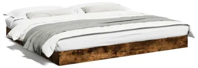 Produktbild von vidaXL Bettgestell ohne Matratze Räuchereiche 180x200 cm Holzwerkstoff