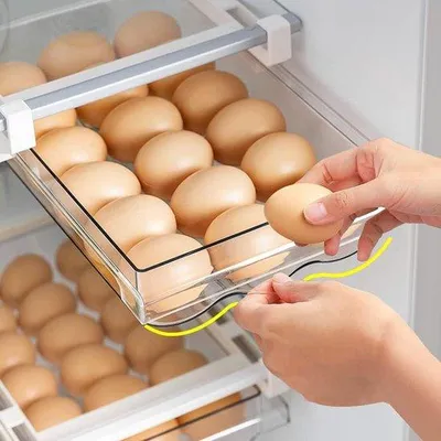 Produktbild von Eierbehälter für Küchen, 21-Eier-Organizer, Schubladenbox aus Kunststoff