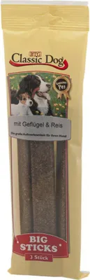Produktbild von BTG Classic Dog Classic Snack Big Sticks Geflügel & Reis 3er Pack, Snacks, Hund, Adult, Geflügel, Reis, 310 g