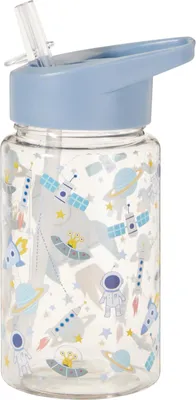 Produktbild von Kinder-Trinkflasche mit Strohhalm „Hai“, 400 ml – blau, H&L