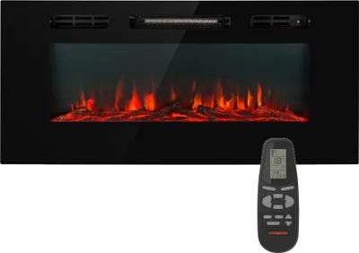 Obrázok produktu pre Klarstein Elektrický krb, elektrické ohrievače do obývačky a interiéru, elektrický krb s LED plameňmi, krb na diaľkové ovládanie, ventilátorový ohrievač s časovačom, nastaviteľný termostat, ohrievač 1800 W