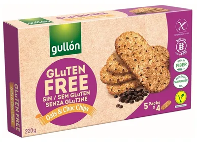 Obrázek produktu pro Gullón Bezlepkové Ovesné sušenky s kousky čokolády (220g), 58142