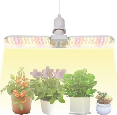 Produktbild von LED Pflanzenlampe Vollspektrum Faltbar,LED Grow Lampe E27, Pflanzenlicht Wachstumslampe für Gewächshaus Zimmerpflanzen(Sonnenlicht)