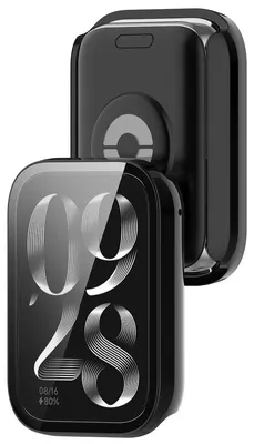 Produktbild von Schutzhülle mit Glas für Xiaomi Smart Band 10 Pro, Bizon Case Watch Adamo, Schwarz