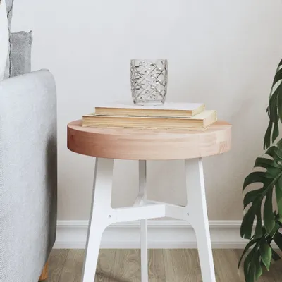 Imagen del producto de Maison Exclusive - Tablero de mesa, diámetro 30 cm, 4 cm de grosor, madera maciza de haya, forma redonda