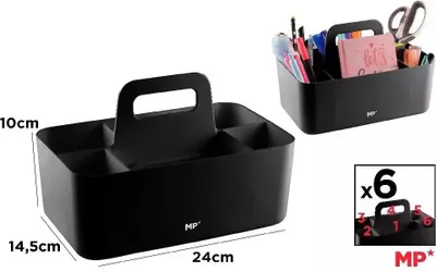 Image de Organiseur de bureau avec poignée noir