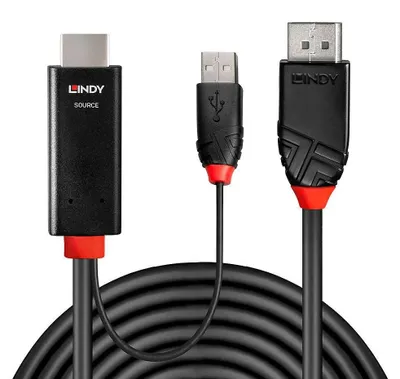 Produktbild von Lindy 41500, 3 m, HDMI + USB Type-A, DisplayPort, Männlich, Männlich, Gerade
