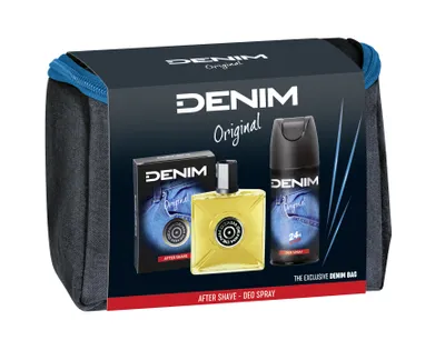 Produktbild von Denim Original Geschenkset for Man - After shave 100ml + Deodorant Spray 150ml + Kulturtasche-