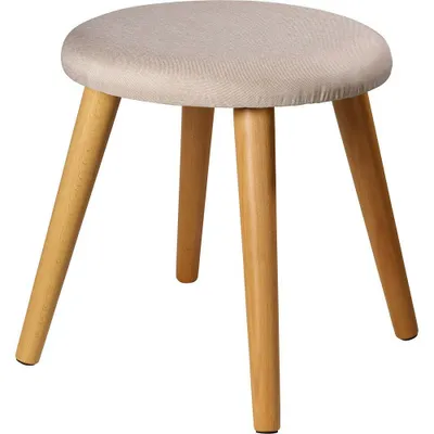 Produktbild von Echtwerk Sitzhocker "Skandi", gepolsterter Sitzhocker mit Holzfüßen, 40 x 40 x 42 cm, 2, 8 kg, Creme