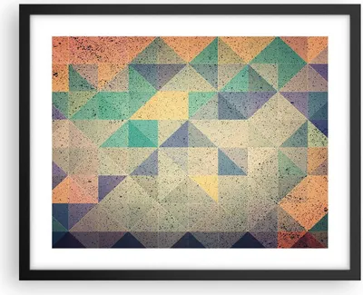 Produktbild von Gerahmtes Poster - Schwarzer Rahmen - Abstraktion Dreieck Muster - 50x40 cm - Wand Bild - Wanddeko - Wandbilder - Wandposter - Bilderrahmen - Bilder - Kunstdruck - Wandbild - P2BAA50x40-4287