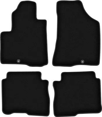 Image de Tapis de sol velours sur-mesure pour Hyundai SantaFe II (2006-2012, SUV) noir, jeu 4 pièces, fixations